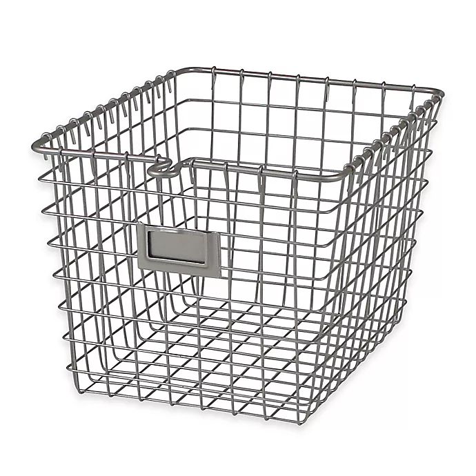 Spectrum® Metal Wire Storage Basket in Satin Nickel | Bed Bath & Beyond | Bed Bath & Beyond
