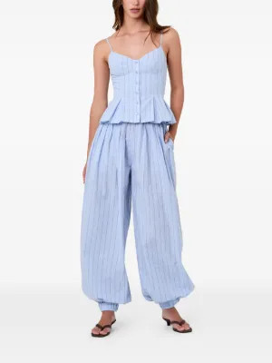 Nicholas Liselle Striped Balloon Trousers | Blue | FARFETCH LU | Farfetch Global
