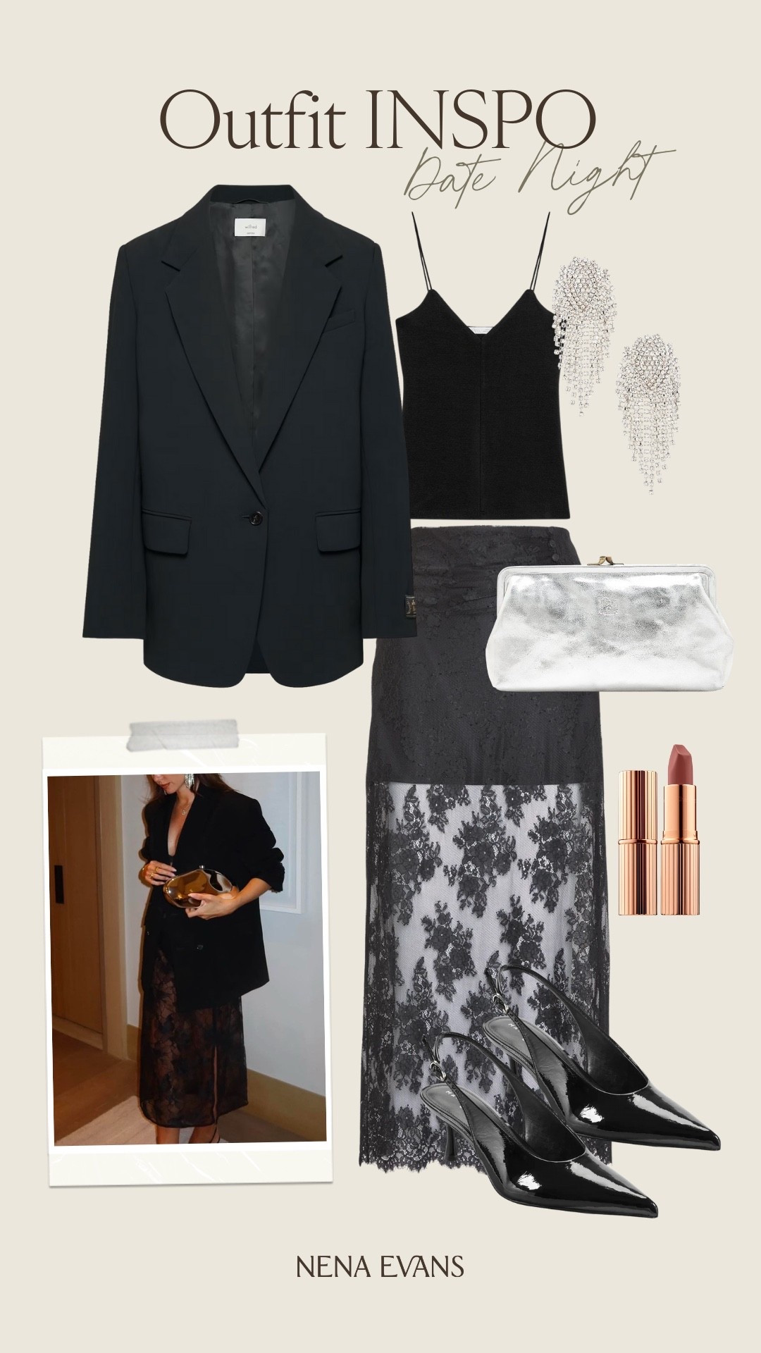 Holiday Outfit Inspo: Date Night ✨ Holiday outfit Winter outfit Winter fashion Lace skirt Date night outfit Monochromatic outfit

#LTKSeasonal #LTKFindsUnder100 #LTKHoliday