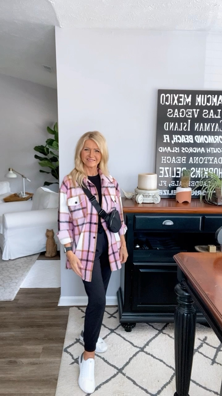 The 3 C’s - Cute Comfortable & Cozy💕You gotta love it. Soft Flannel Shacket styled with Black Tank and Black Joggers paired with you favorite sneackers Comfortable Cute and Cozy 

#LTKSaleAlert #LTKStyleTip #LTKSeasonal