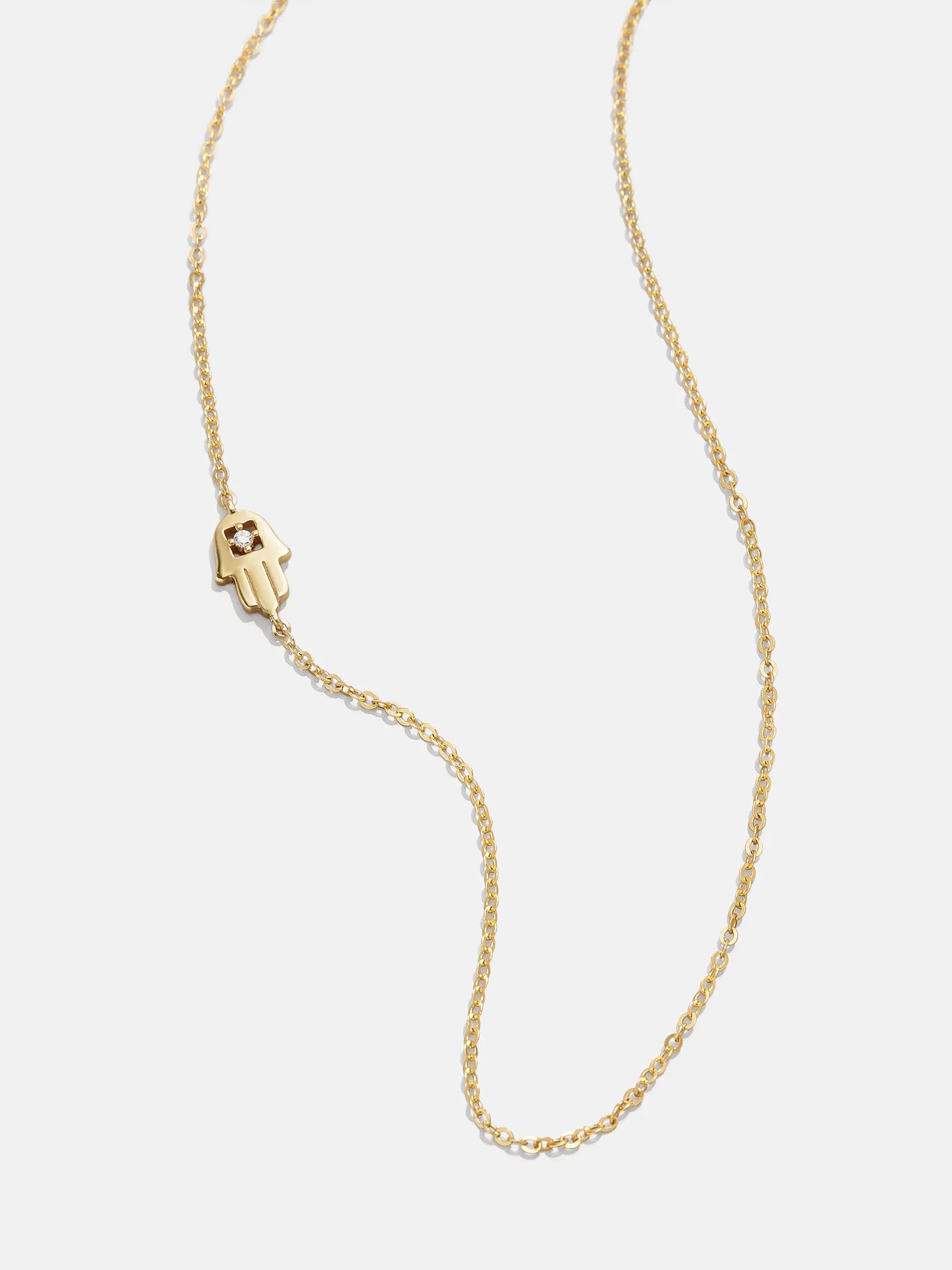18K Gold Asymmetrical Hamsa Necklace - Gold Hamsa | BaubleBar (US)