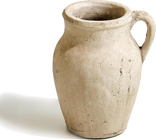 LB2 Rustic Ceramic Vase, 8.3 Inch Tall Zen Style vase, Terra Cotta Pitcher, Distressed Farmhouse ... | Amazon (US)