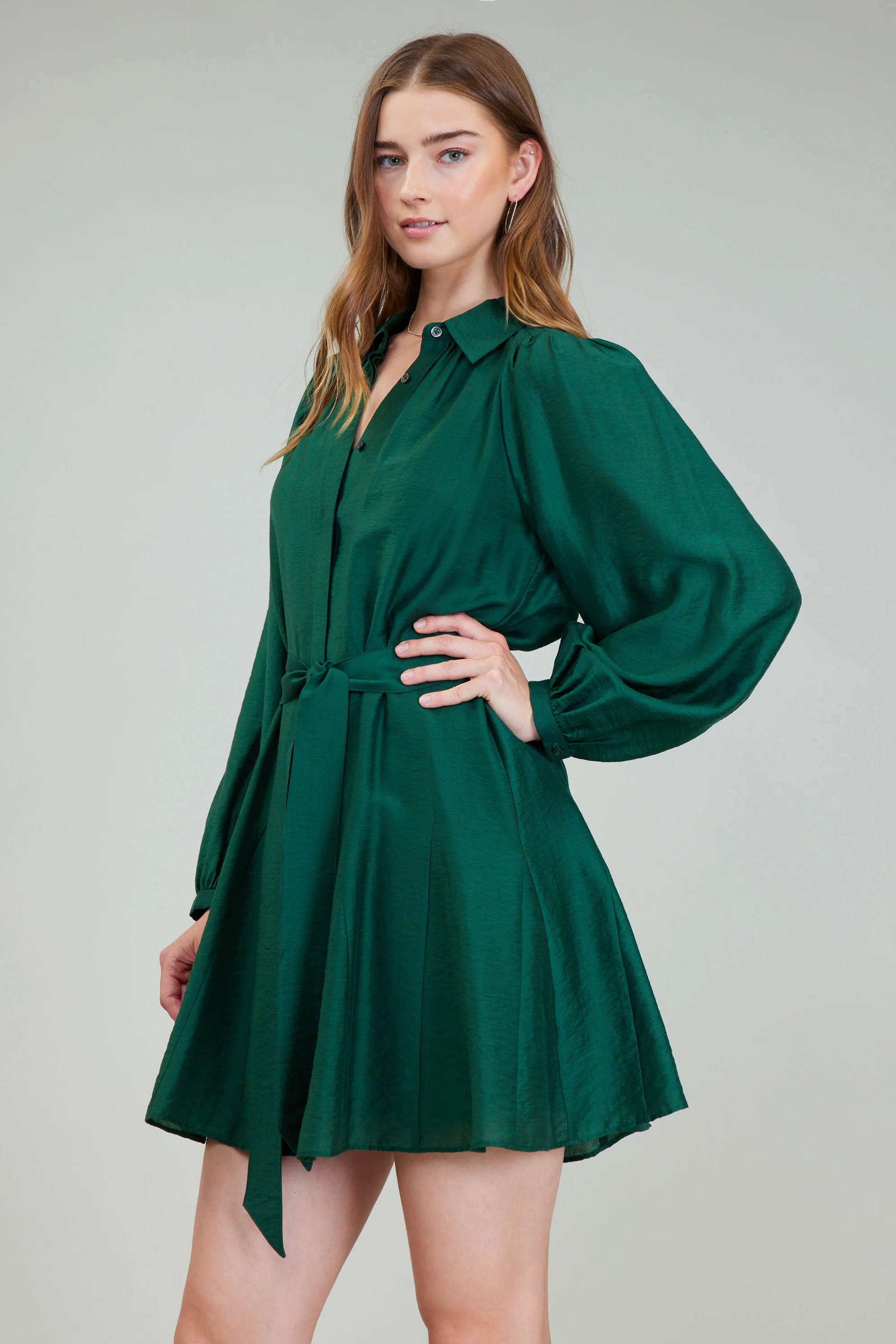 Lustrous Belted Mini Dress | Current Air