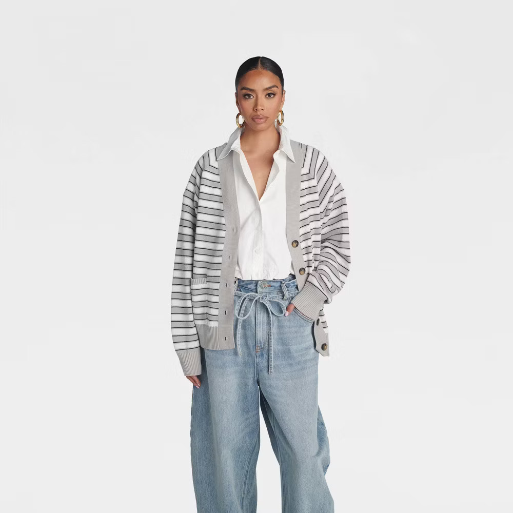 KBB by KAHLANA Women 'The Grandpa Cardi Sweater' - Striped | eBay | eBay US