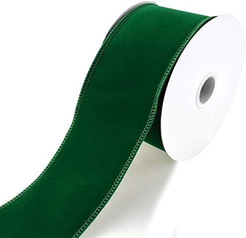 Homeford Royal Velvet Wired Edge Christmas Ribbon, Emerald Green, 2-1/2-Inch, 10-Yard | Amazon (US)