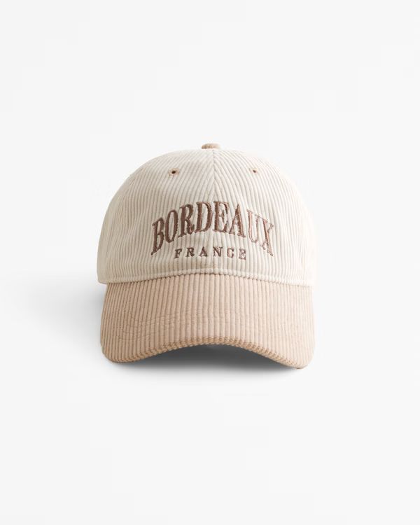 Women's Corduroy Graphic Baseball Hat | Women's Accessories | Abercrombie.com | Abercrombie & Fitch (US)