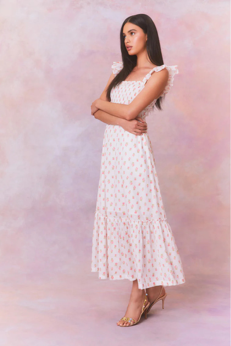 Guinevere Cotton Smocked Maxi Dress | LoveShackFancy