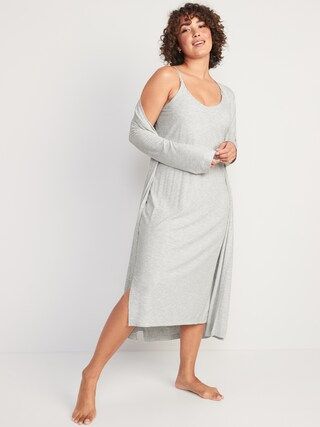 Maternity Sunday Sleep Rib-Knit Robe & Nursing Nightgown Set | Old Navy (US)