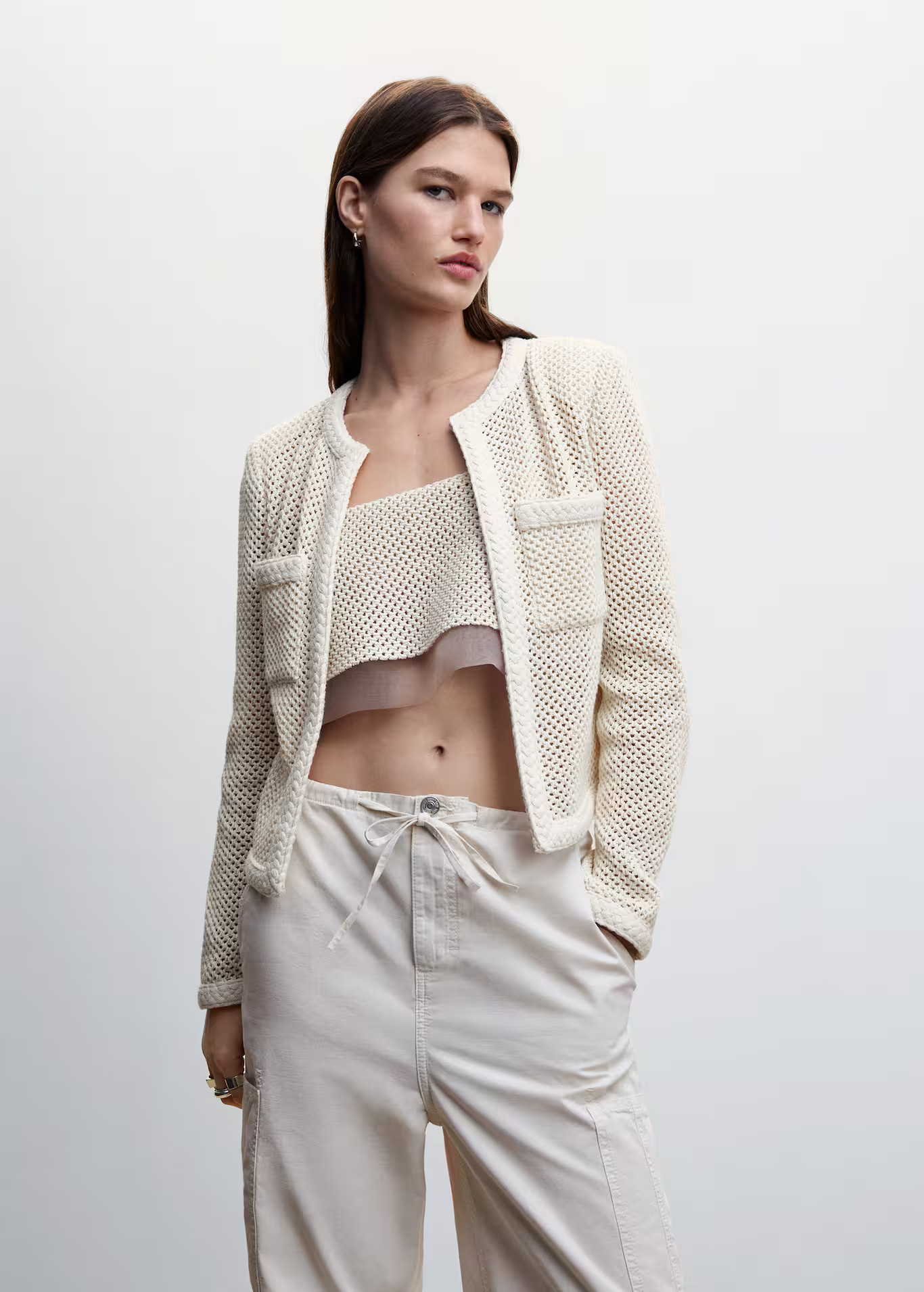 Openwork knitted jacket | MANGO (US)