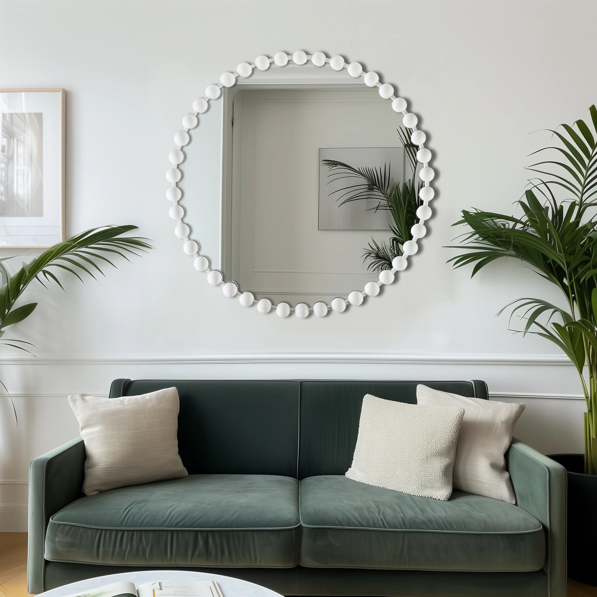 Marlowe Beaded Round Wall Mirror | Wayfair North America