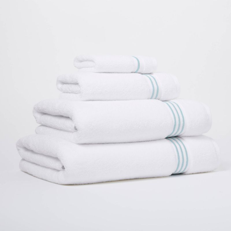 Spa Bath Towel Aqua Stripe - Threshold Signature&#8482; | Target