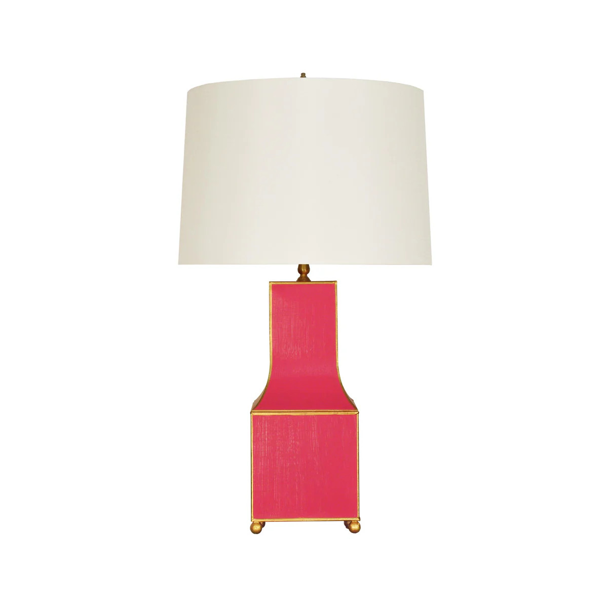 Worlds Away Handpainted Pagoda Table Lamp In Pink With Gold Trim | DecoratorsBest