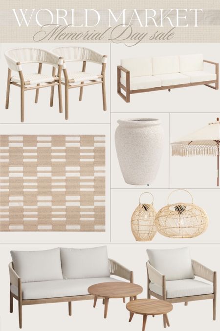 World market Memorial Day sale is live now 🌞  save big sitewide including all this gorgeous outdoor furniture and decor!

#memorialdaysale #worldmarket #outdoordecor #patio #outdoorfurniture #fringeumbrella #planters #neutralhome #neutraloutdoorfinds #outdoordiningchairs #mdwsale #homedecor 

#LTKHome #LTKSaleAlert #LTKSeasonal