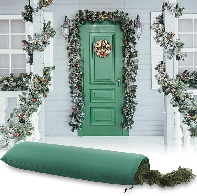 Christmas Garland Storage Bag Fits up to 15 ft Garland Large 420D Thickened Polyester Drawstring ... | Amazon (US)