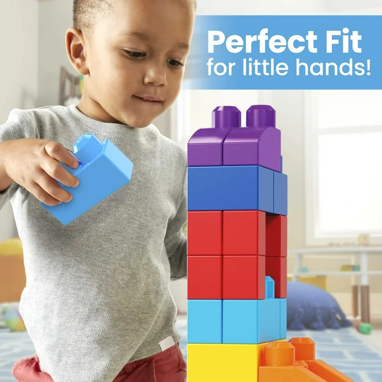 MEGA BLOKS Fisher-Price Toy Blocks Blue Big Building Bag With Storage (80 Pieces) For Toddler | Walmart (US)