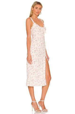 MAJORELLE Lauralie Midi Dress in Summerfield White from Revolve.com | Revolve Clothing (Global)