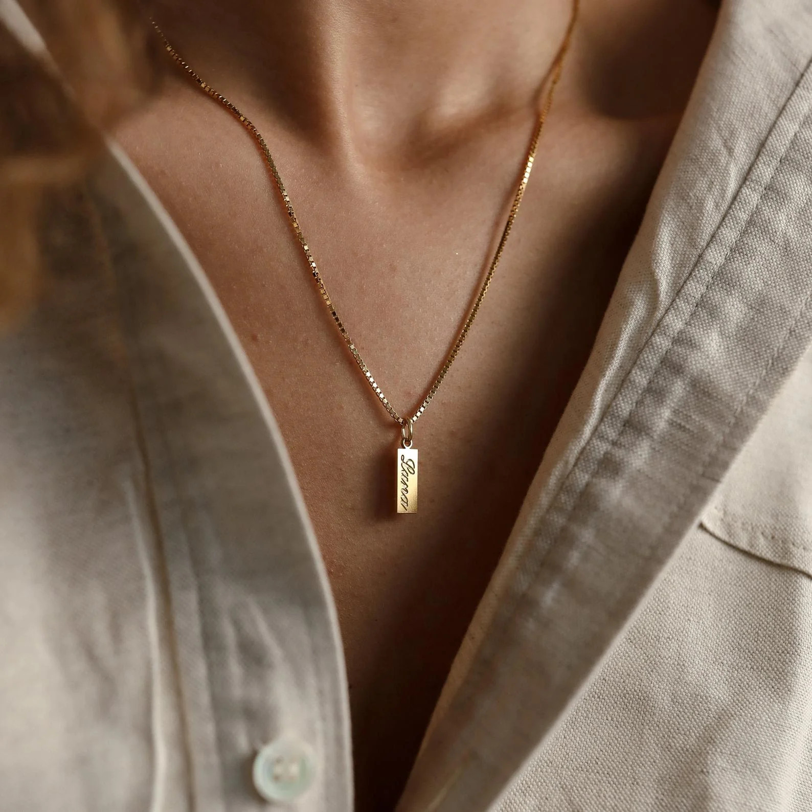 Dainty Tag Name Necklace | Caitlyn Minimalist