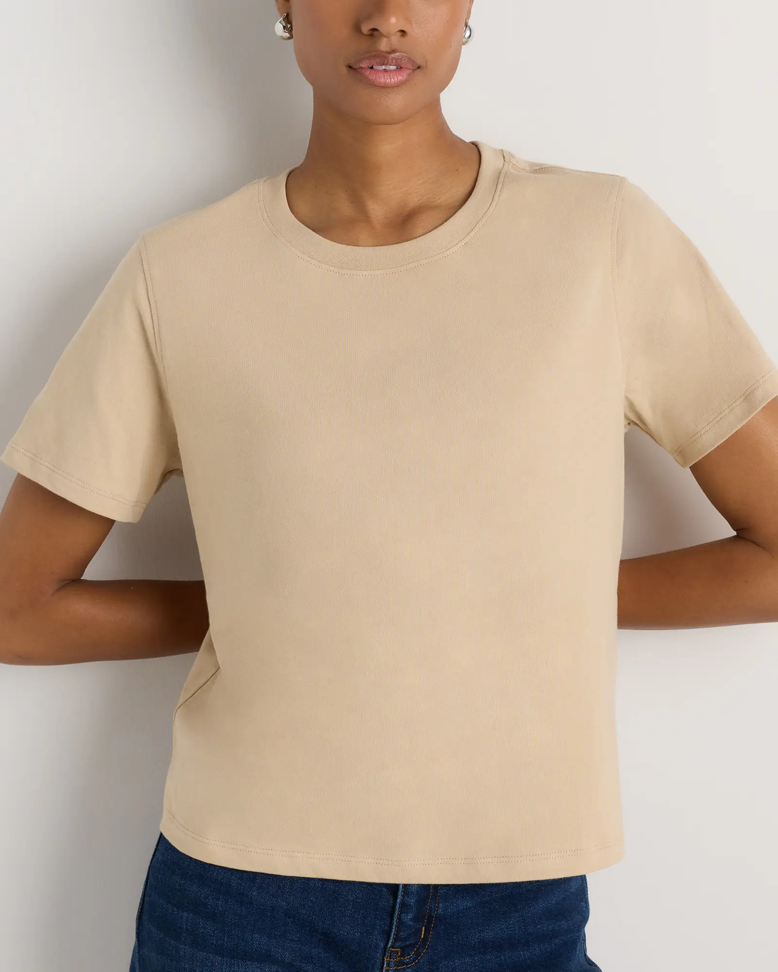100% Organic Cotton Boxy Crewneck Tee | Quince