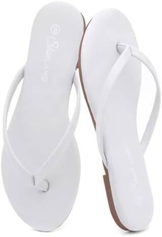 Shoe Land Thong Flip Flops for Women, Memory Foam Flat Sandals, Lightweight Summer Slides, Non Sl... | Amazon (US)