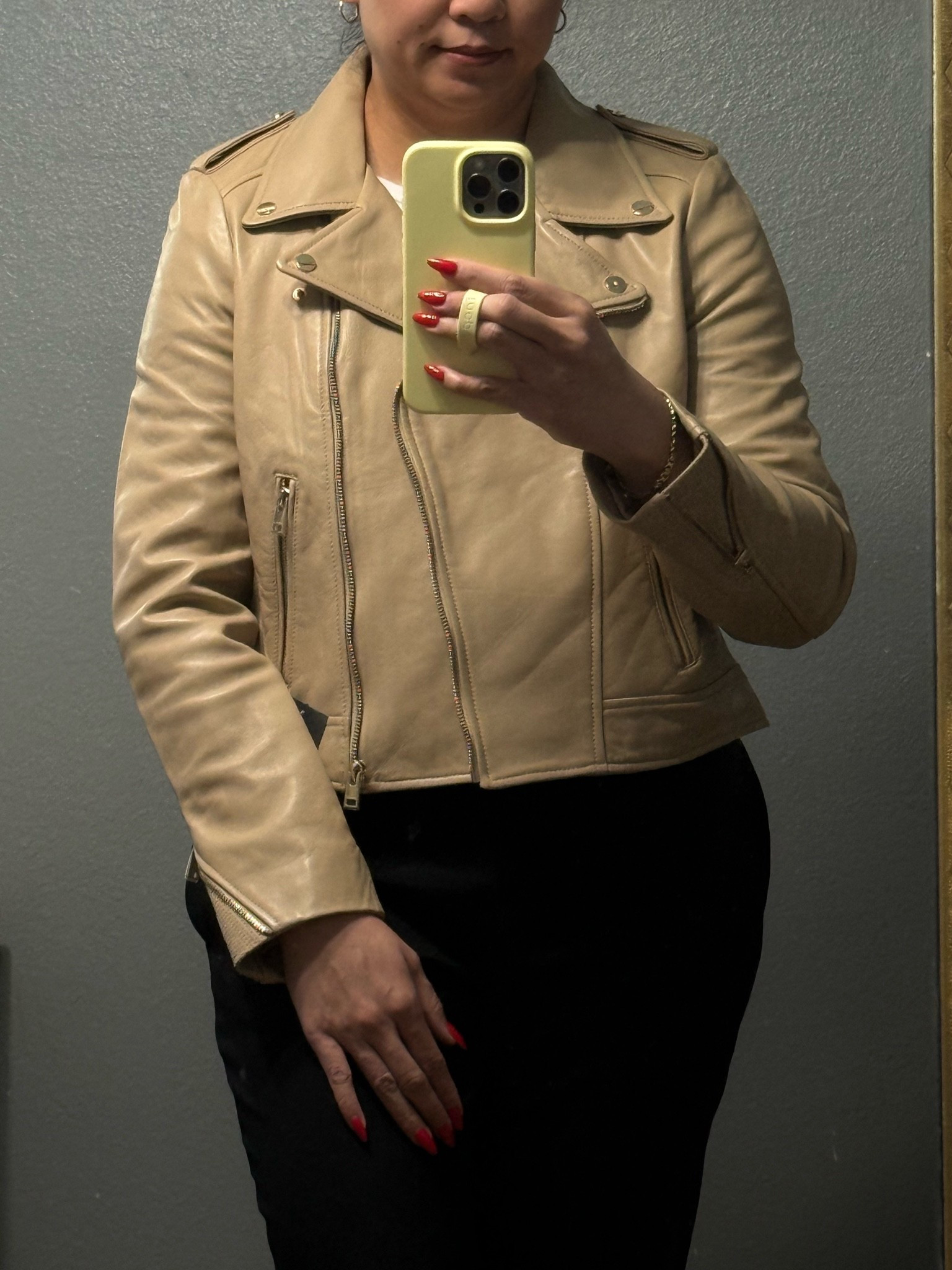 This gorgeous neutral leather jacket is a must-have from the Nordstrom Anniversary Sale!! 

It’s sold out, but keep an eye on it for restocks! Note, the color is closer to the model image than my own photo!

Black is also available, but is selling out fast too!

#LTKSaleAlert #LTKootd #LTKgrwm