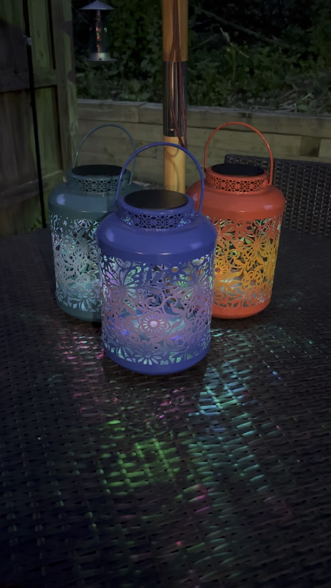 Outdoor Lanterns with different light settings including multicolored moving lights ✨ patio lanterns, patio lights, outdoor decor, outdoor lights, patio decor 

#LTKSeasonal #LTKunder50 #LTKhome