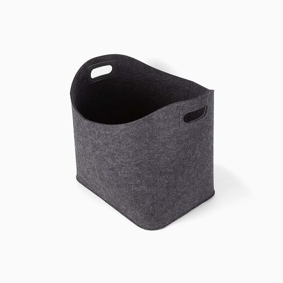 Felt-Like-It! Basket, Medium, Charcoal | West Elm (US)