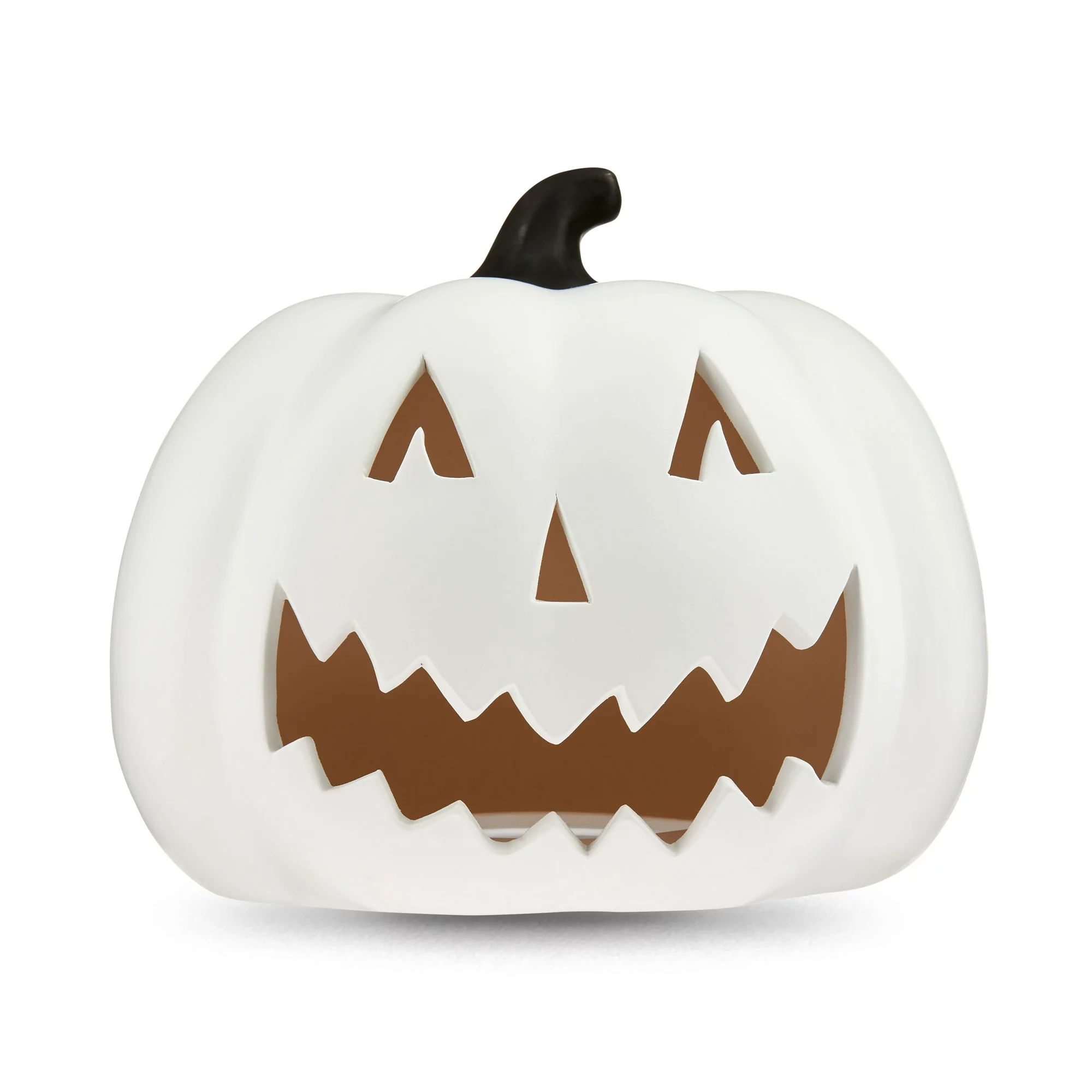 Halloween Clay Jack-o’-Lantern Outdoor Decoration, White, 10.3 in L x 10.3 in W x 8.85 in H, by... | Walmart (US)
