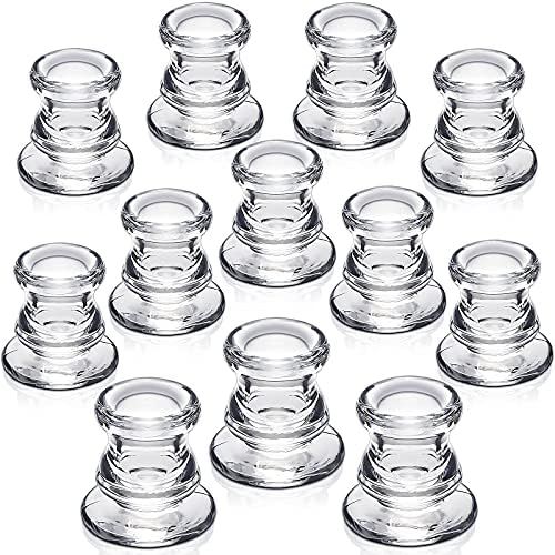 NITIME Candlestick Holders Bulk - 12PCS Taper Candle Holders for Table Centerpiece - Thick Glass ... | Amazon (US)