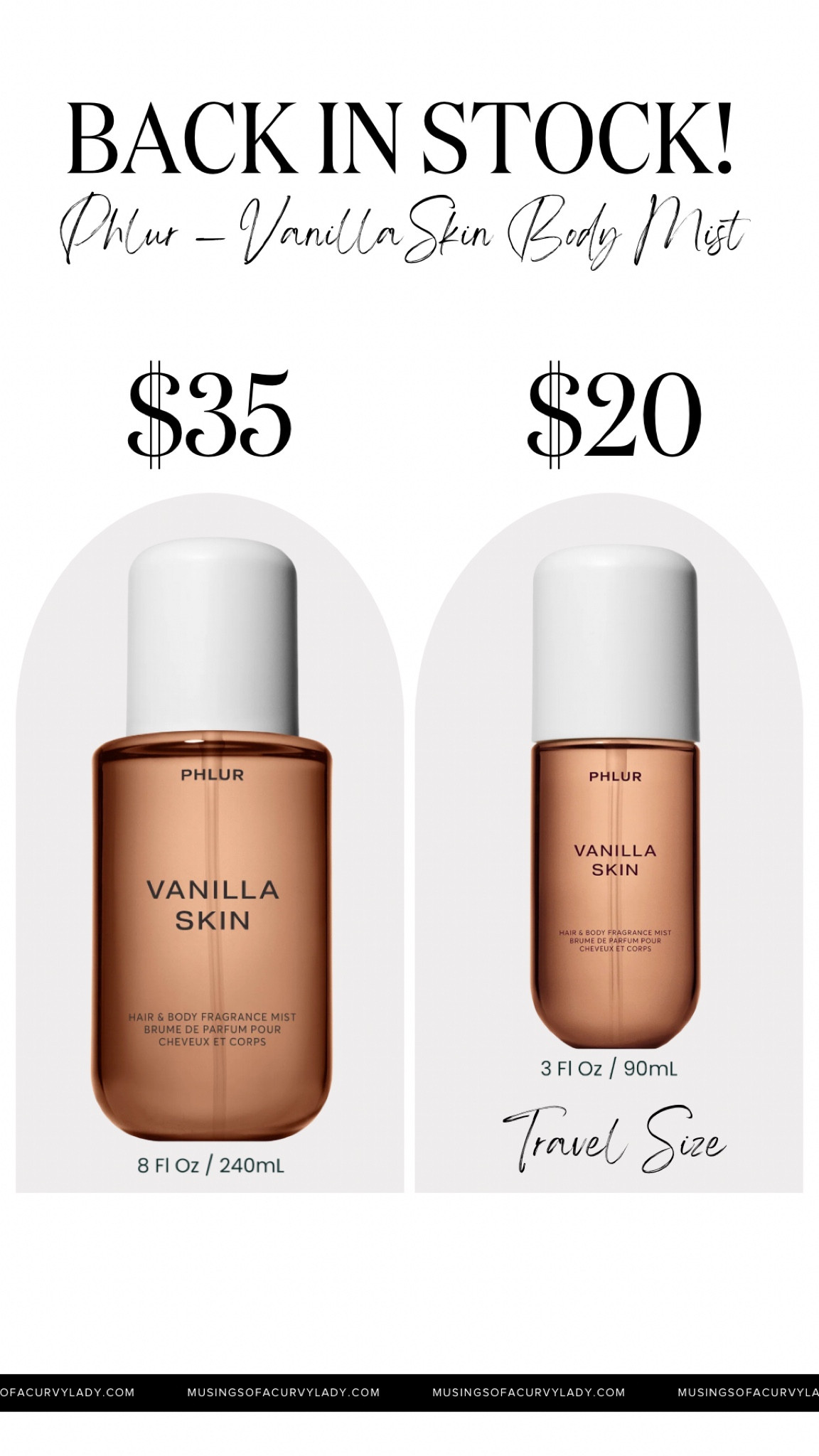 One of my favorite Body and Hair Mists is officially BACK IN STOCK!

Vanilla Skin, Vanilla Perfume, Body Mist, Phlur, Vanilla Scent, Perfume, Hair Mist, Hair Spray, Hair Scent

#LTKfindsunder50 #LTKbeauty #LTKstyletip