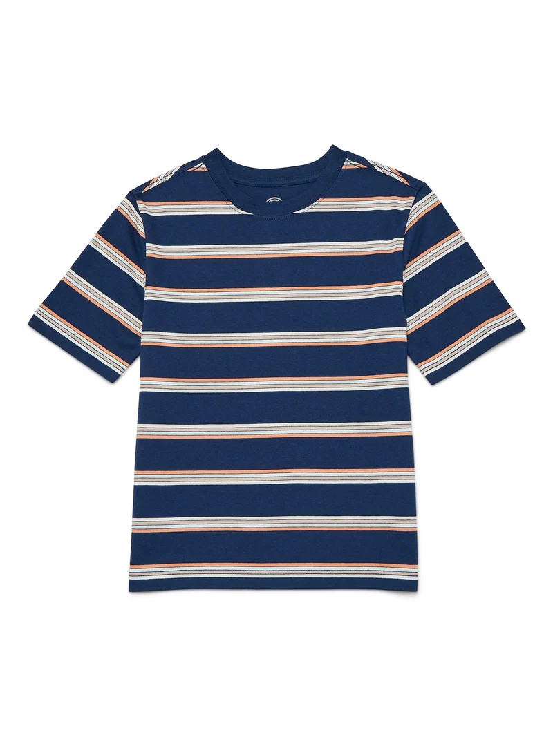 Wonder Nation Boys Short Sleeve Stripe T-Shirt, Sizes 4-18 & Husky | Walmart (US)