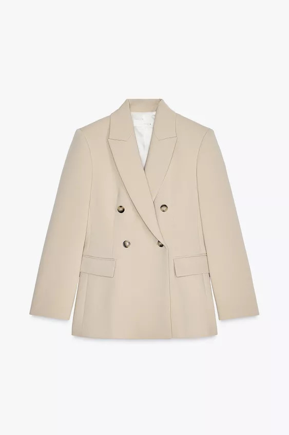 STRAIGHT DOUBLE-BREASTED BLAZER | Zara UK