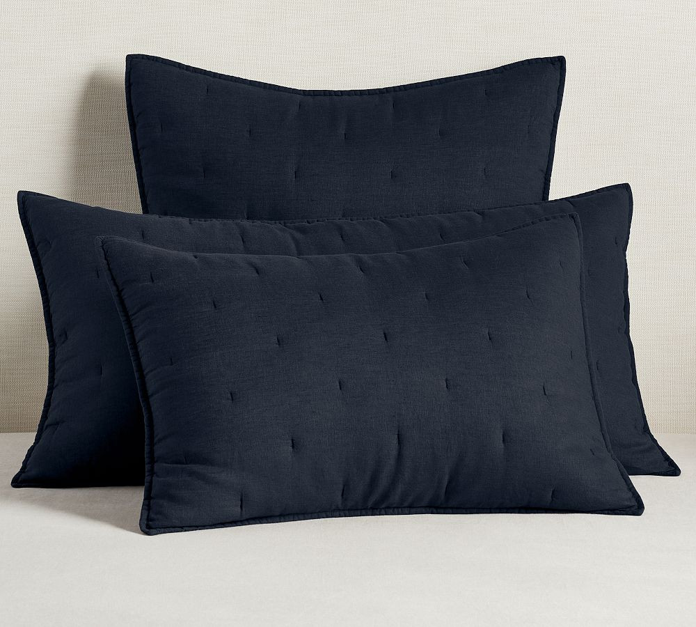Belgian Flax Linen Tufted Quilted Sham | Pottery Barn (US)