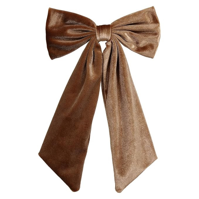 6.5 Inch Velvet Hair Bow Clip Classic Bowknot Ponytail Holder Long Velvet Ribbon Barrette Hair Ac... | Amazon (US)