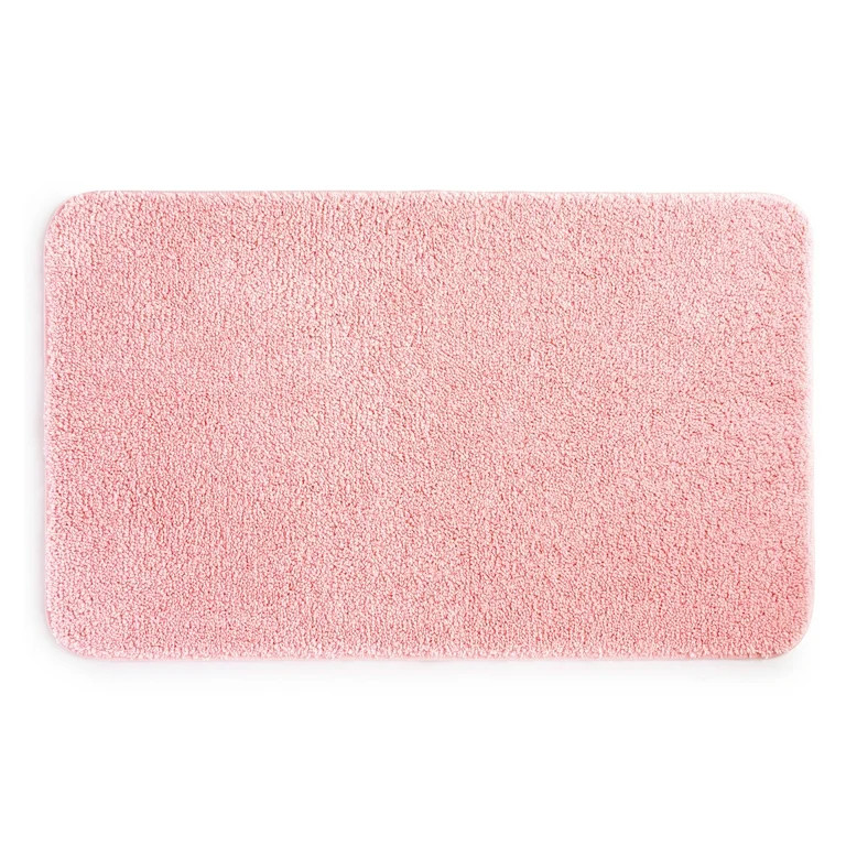 Mainstays Basic Pink Polyester Skid Resistant  24" x 40" Bath Rug | Walmart (US)