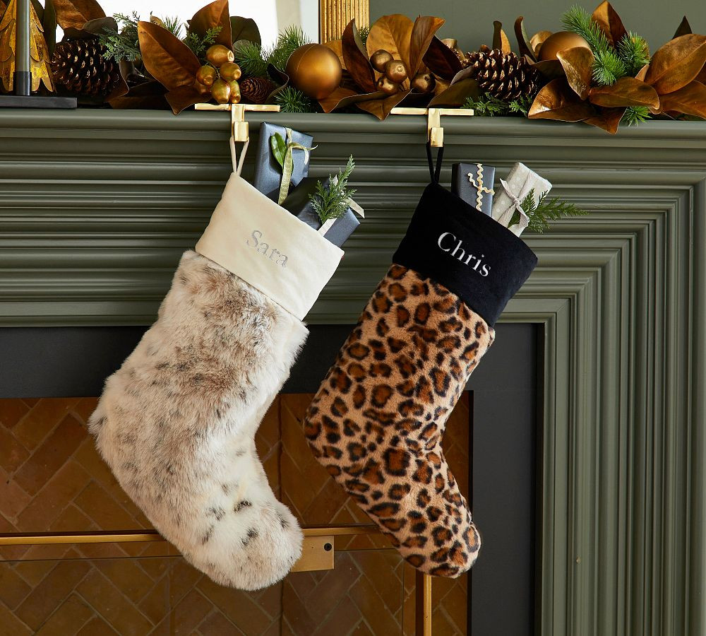 Animal Print Faux Fur Stockings | Pottery Barn (US)