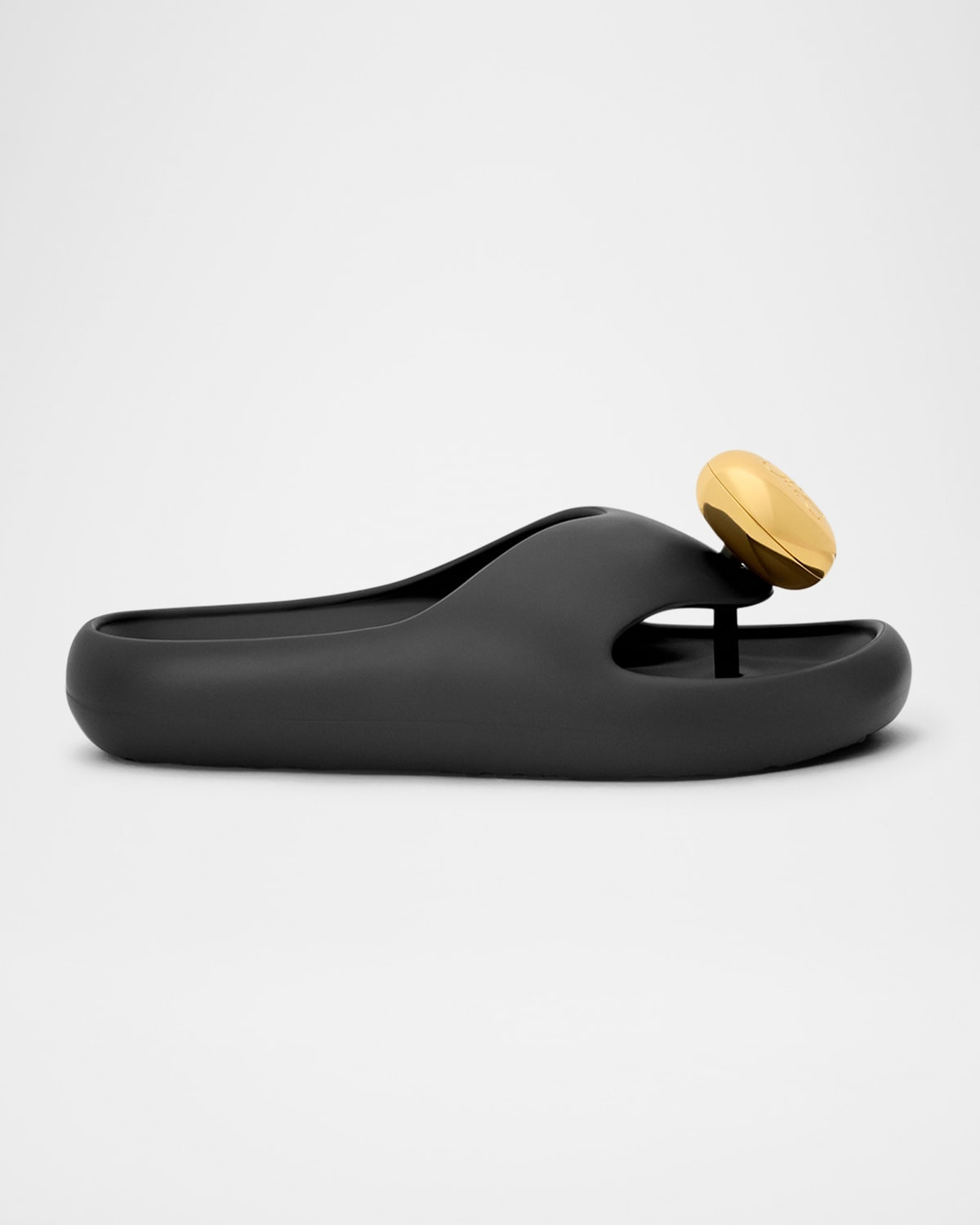 Pebble Patent Toe-Post Slide Sandals | Neiman Marcus