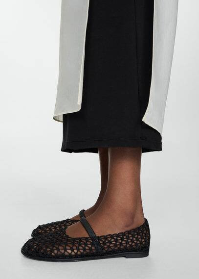 Ballerinas with mesh strap black - Woman - 8 - MANGO | MANGO (UK)
