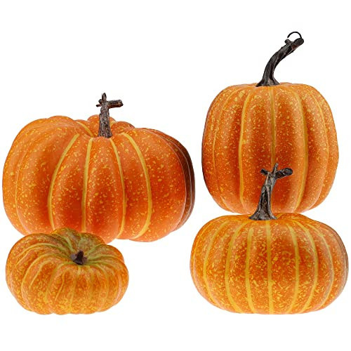 Gresorth 4 PCS Fake Pumpkins Artificial Vegetable Fall Autumn Halloween Christmas Decoration | Amazon (UK)