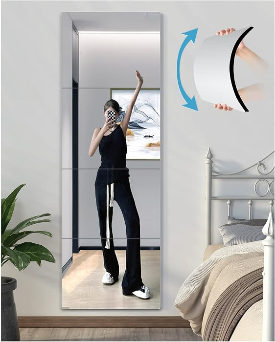 Shatterproof Wall Mirror Full Length for Bedroom, Acrylic Gym Mirrors For Home, Extra Thick: 0.12... | Amazon (US)