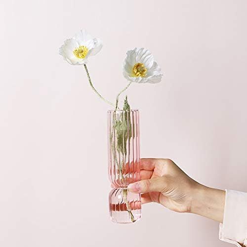 Small Glass Vase for Bud Flowers Unique Shapes Creative Decor for Tablescape at Weddings, Events,... | Amazon (US)