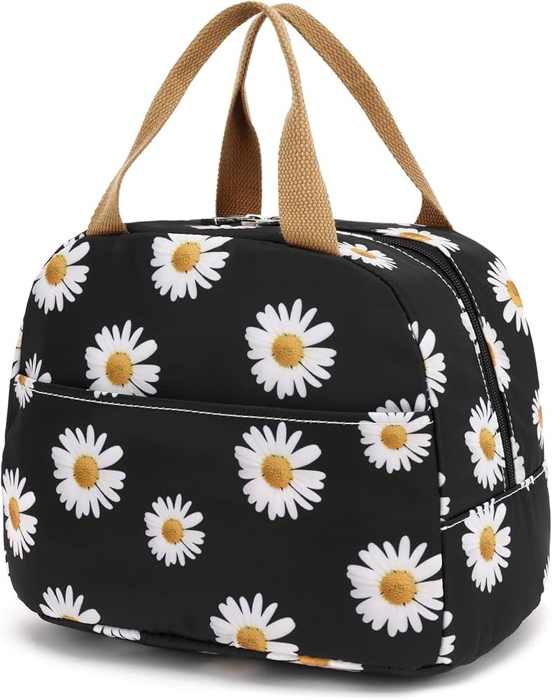 Yusudan Floral Lunch Bag for Women Girls, Flower Reusable Insulated Picnic Tote Bags for Adults K... | Amazon (US)