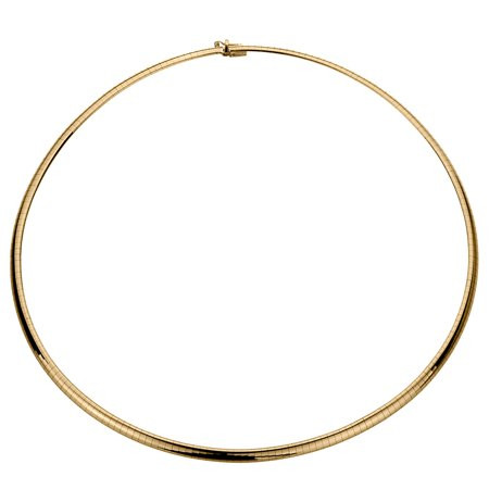 14K Yellow or White Gold Chain 4mm Flat Omega Necklace Chain (16, 18 Inches) | Walmart (US)