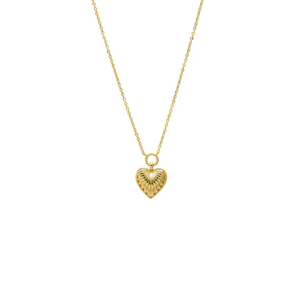 Textured Heart Pendant Necklace | Adina Eden