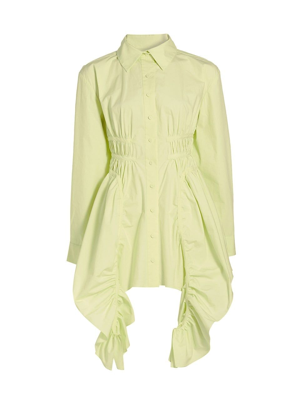 Women's Helene Cotton Draped Shirtdress - Yellow - Size 4 | Saks Fifth Avenue