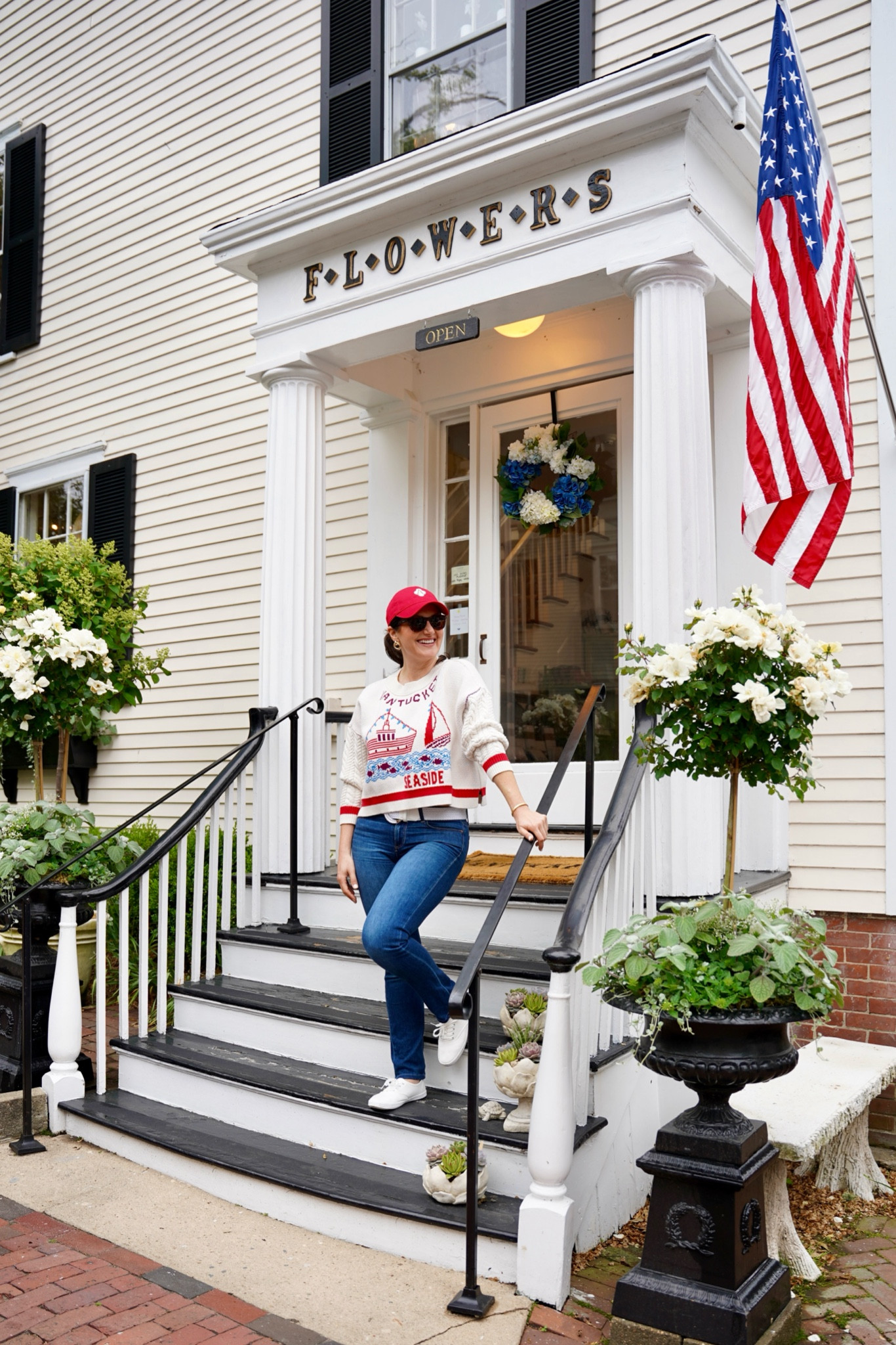 Summer outfit - Cute coastal nautical sweater - Nantucket sweater - Nantucket outfit - Classic preppy style - American flag sweater - Patriotic - Red white and blue - July 4th outfit #LTKSummerEdit

#LTKSeasonal #LTKSaleAlert