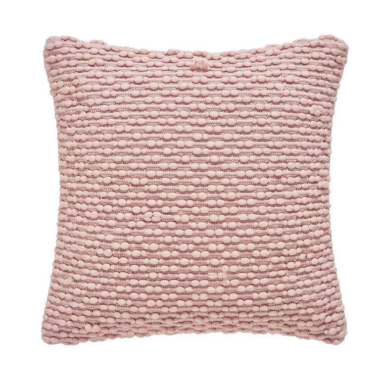 My Texas House Phoebe Textured Cotton Decorative Pillow Cover, 20"x20", Blush | Walmart (US)