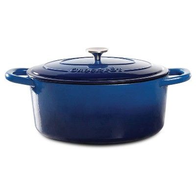 Crock Pot 69149.02 7 Quart Durable Oval Enamel Cast Iron Covered Dutch Oven Slow Cooker, Sapphire... | Target