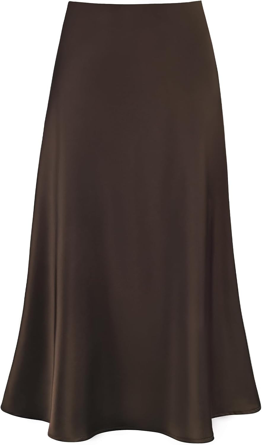 Women's Satin Midi Skirt High Waisted A Line White Silk Long Skirts | Amazon (US)