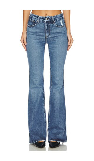 Good American Good Legs Flare Jeans in Denim-Medium. - size 24 | Revolve Clothing (Global)