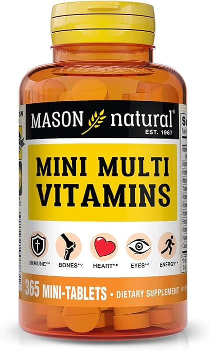 MASON NATURAL Mini Multi Vitamins, Vitamins A, C, D3, E, B1, B2, B3, B6, B12, Folate and Calcium ... | Amazon (US)